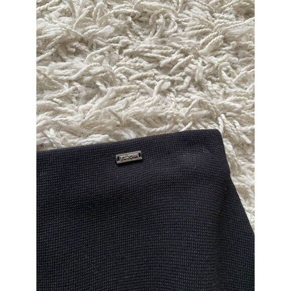 St. John Skirt Black Pencil Stretch Perforated Small Mid Length - Picture 2 of 9